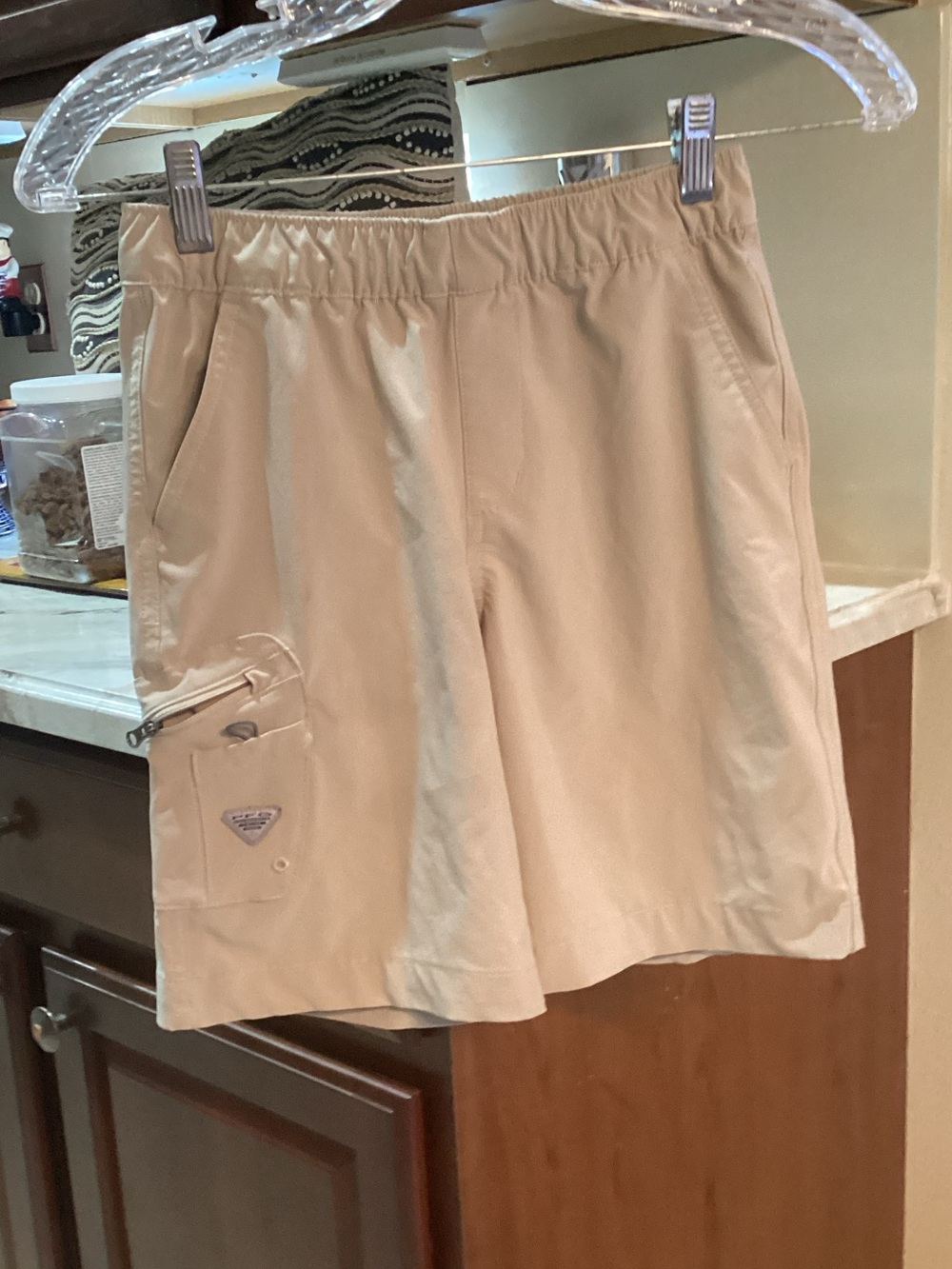 Columbia Kid’s Tan Cargo Shorts with Zip Pocket